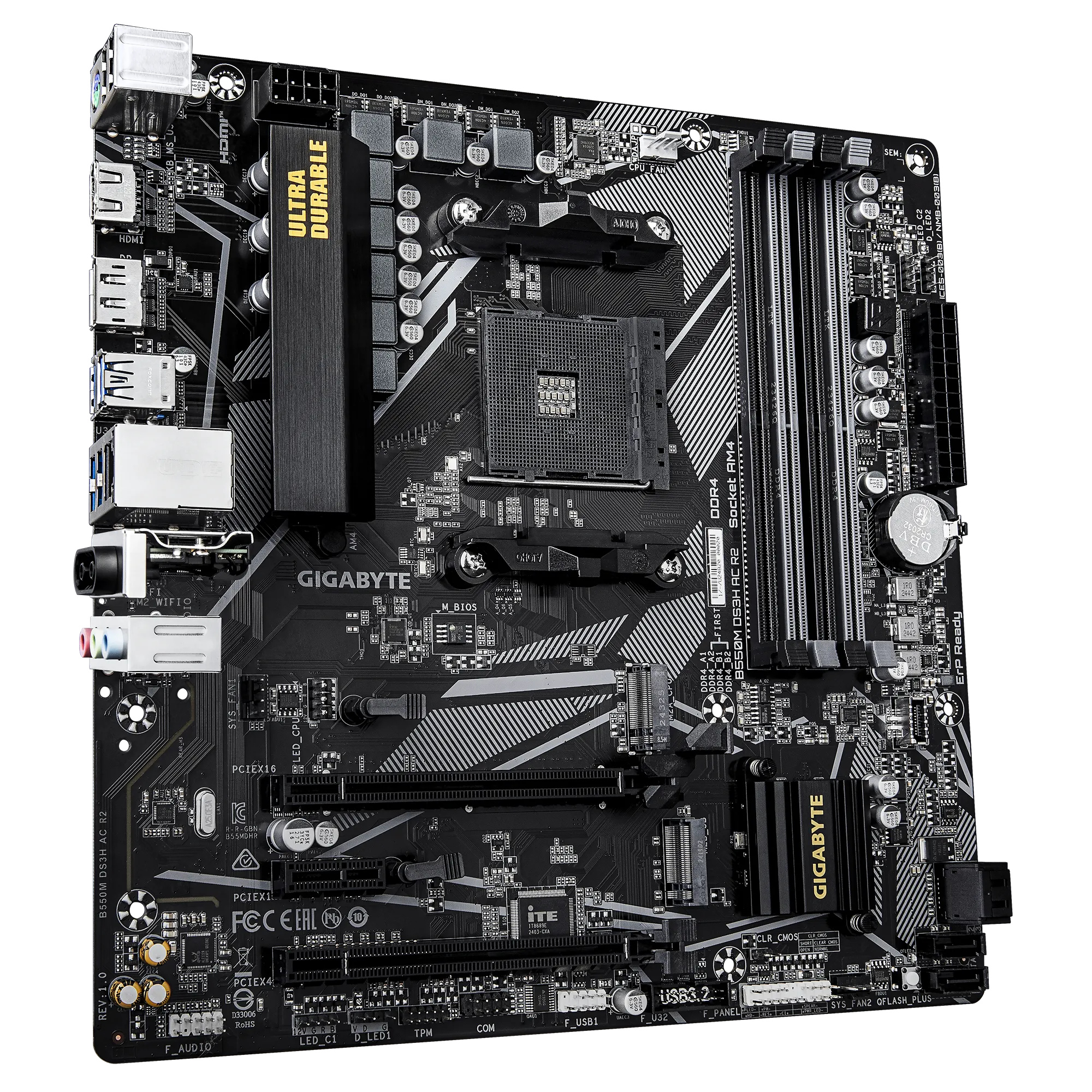 GIGABYTE B550M DS3H AC R2 Supports AMD AM4 Ryzen 5000 G-Series